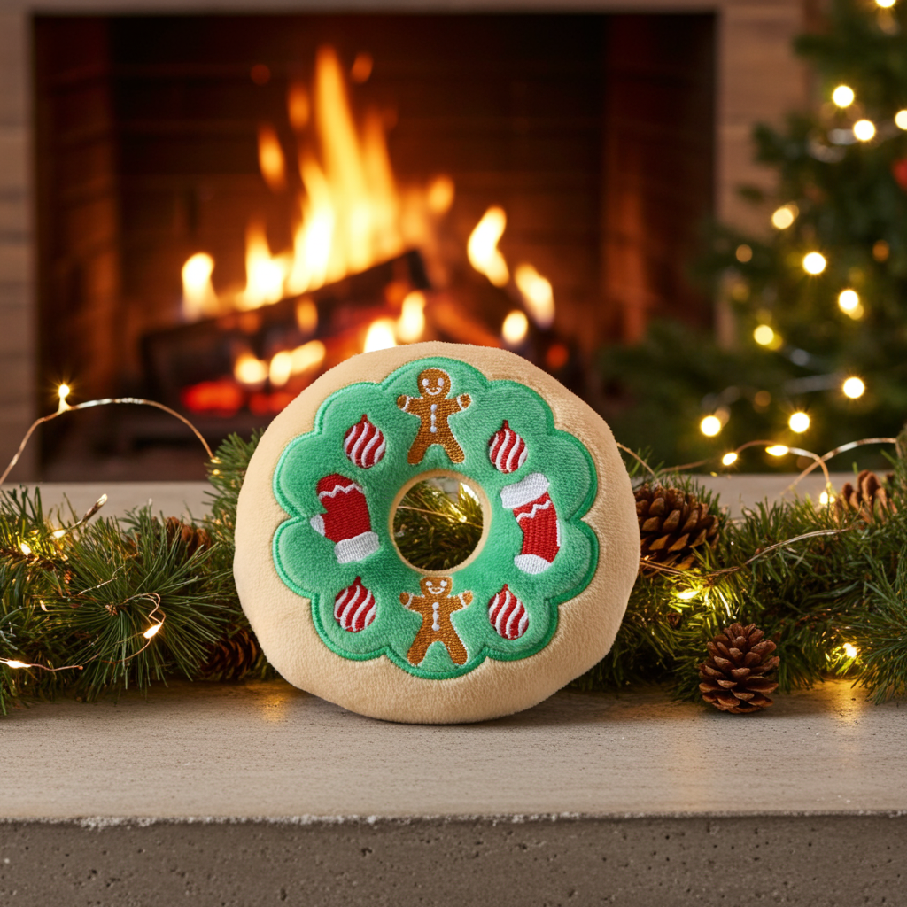 Gingerbread Donut Squeaky Toy