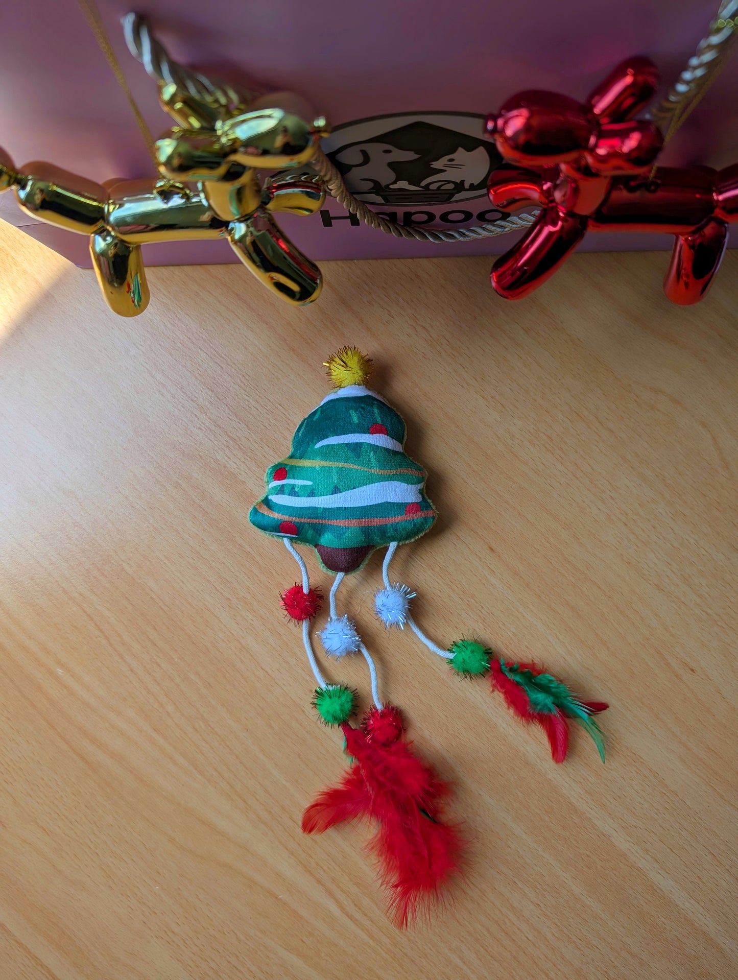 Christmas Tree Feather Cat Toy with Catnip