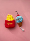 Fries & Blue Ice Cream Dog Toy Bundle