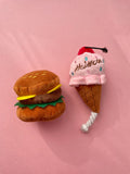 Burger & Pink Ice Cream Dog Toy Bundle