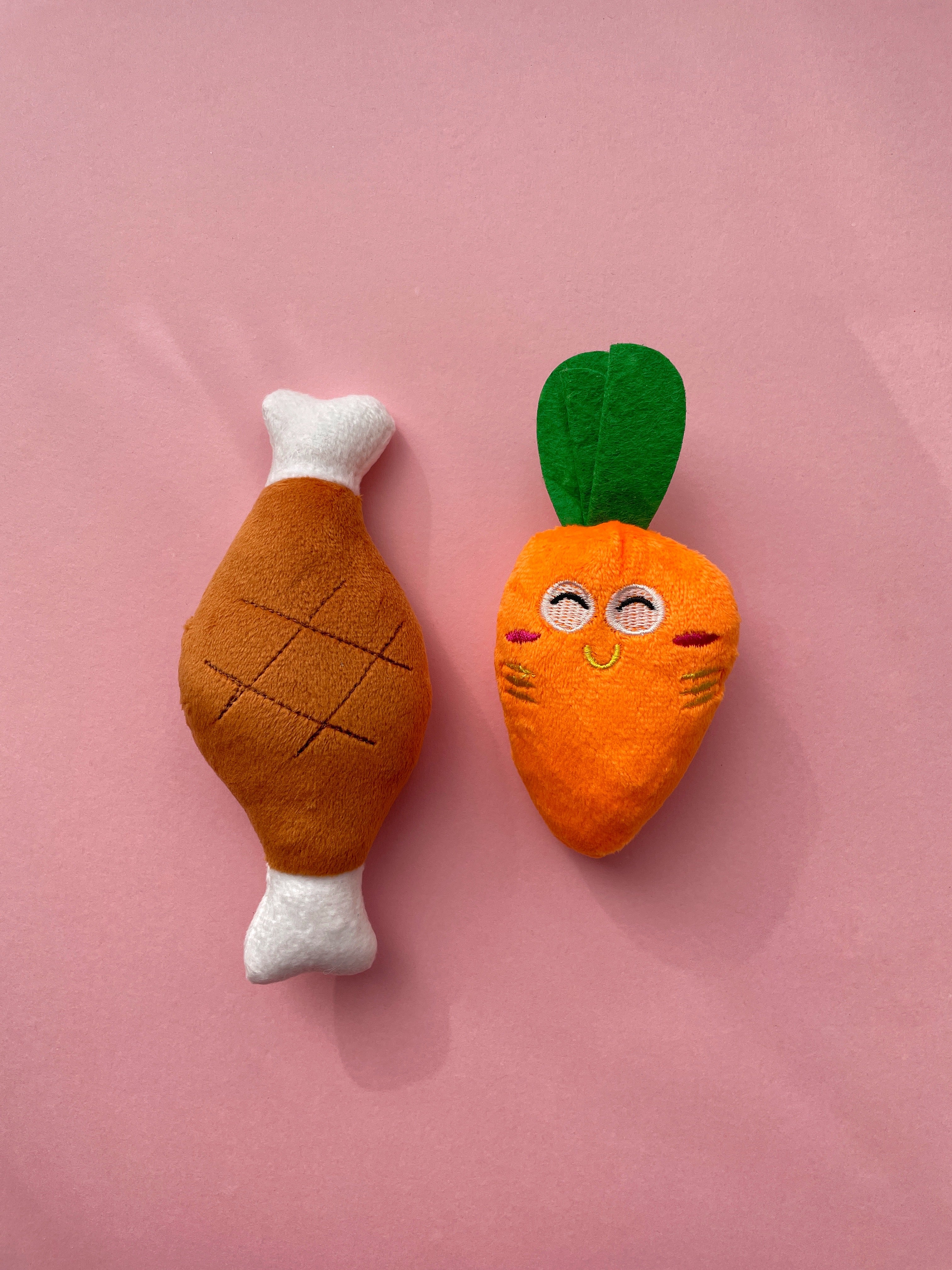 Drumstick & Carrot Dog Toy Bundle