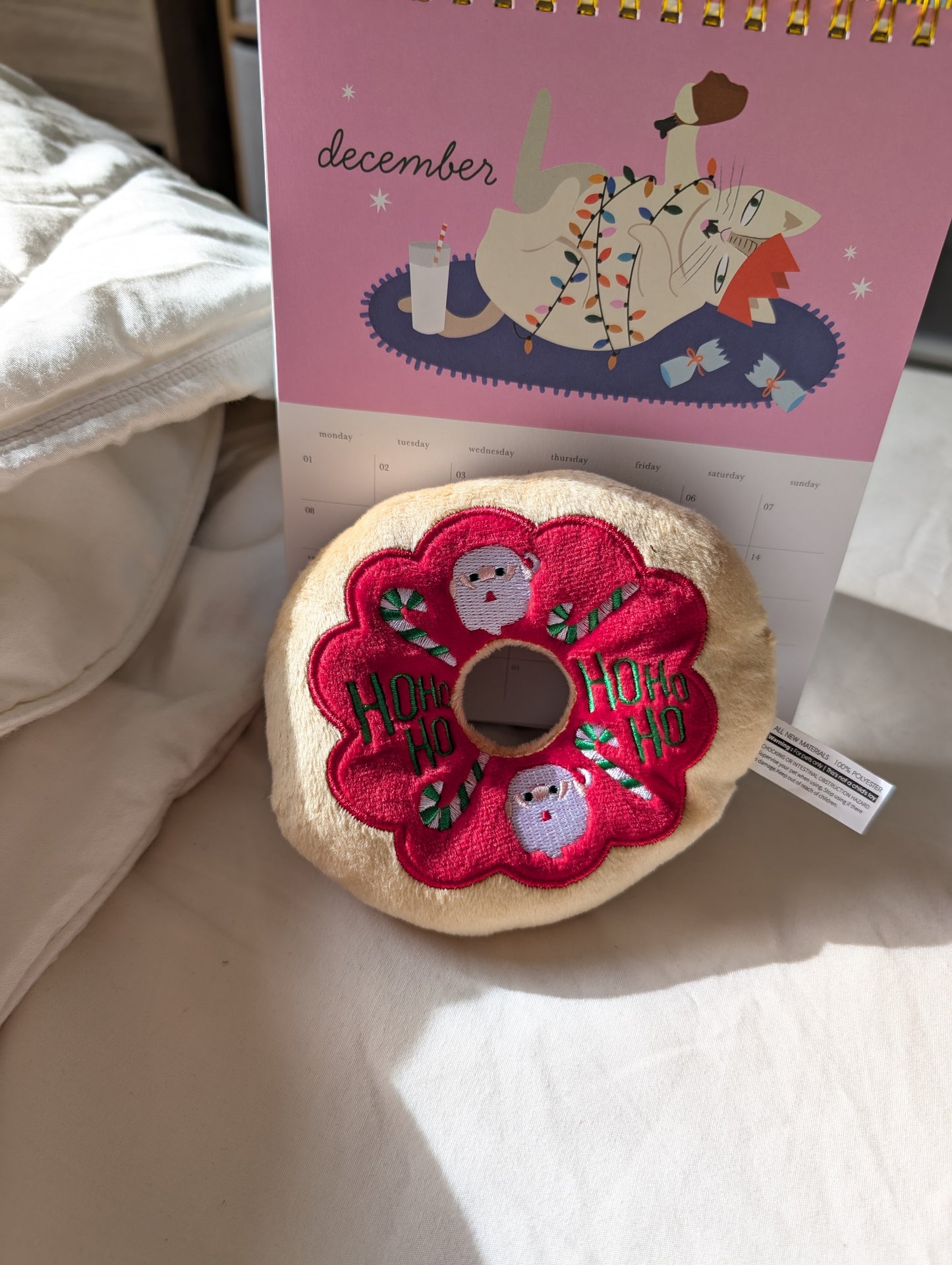 Santa Donut Squeaky Toy