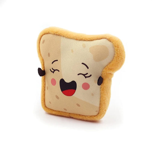 🍞Hapoo Plush Toast Dog Toy – Squeaky, Durable & Teeth Cleaning Fun