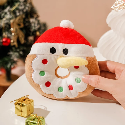 Snowman Donut Squeaky Toy