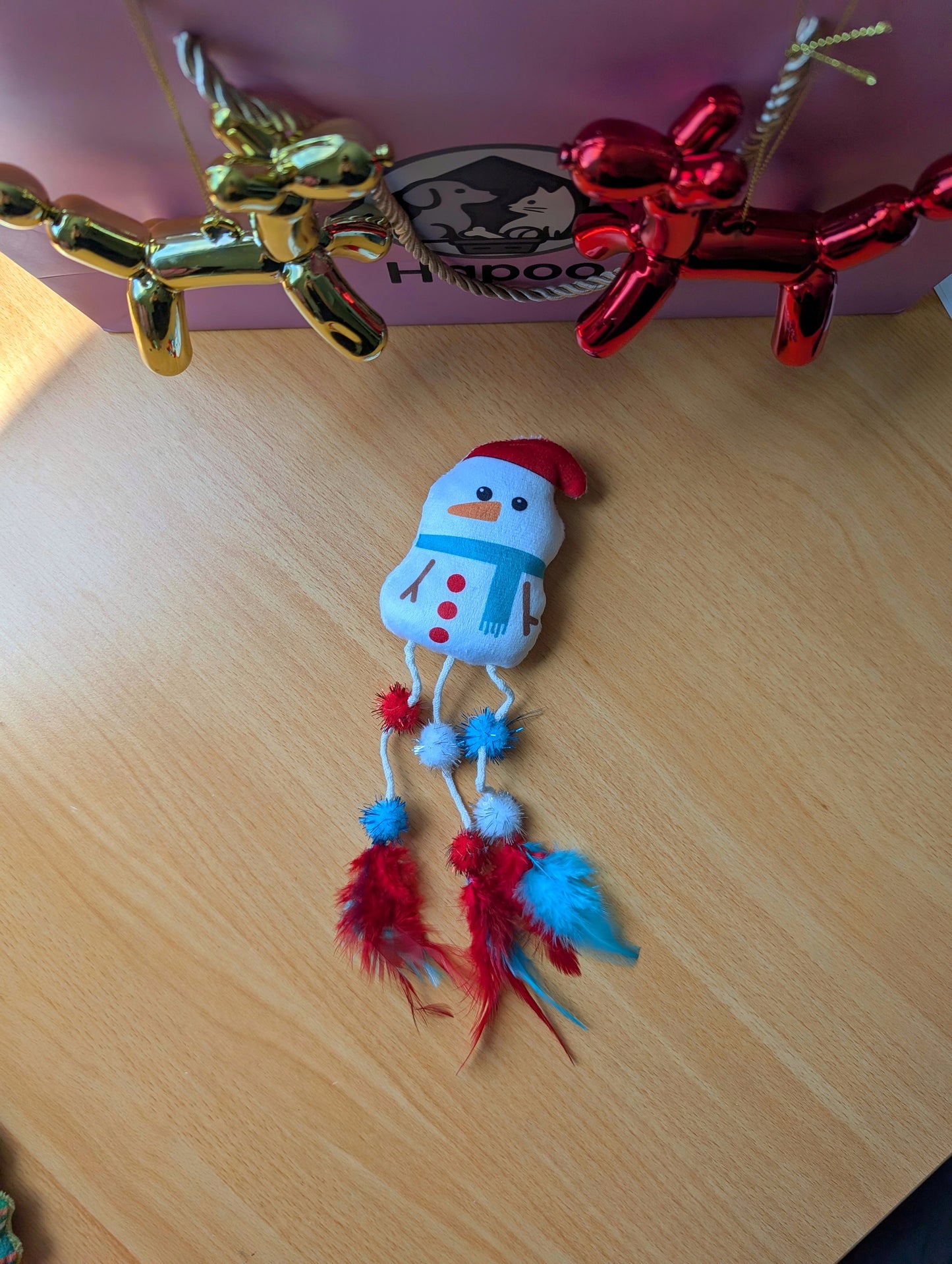 Snowman Feather Teaser Toy