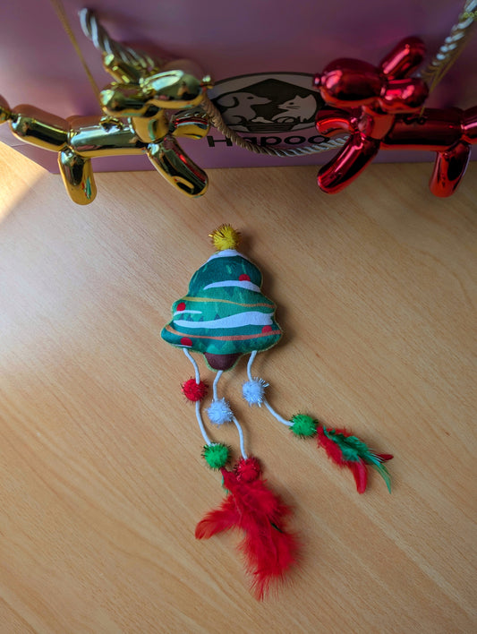 Christmas Tree Feather Cat Toy with Catnip