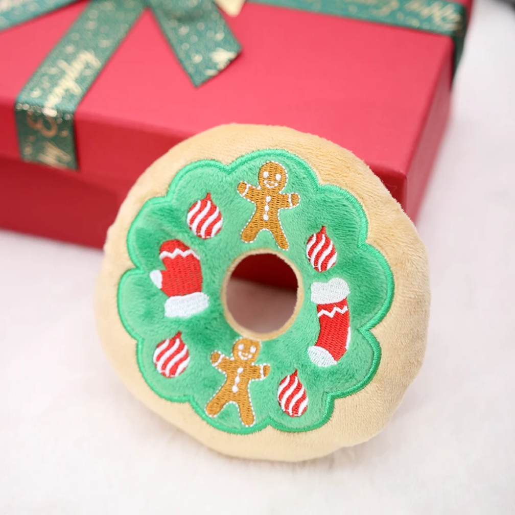 Gingerbread Donut Squeaky Toy